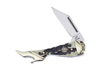 3.25" Stag Bone Resin Leg Knife w/ Stainless Steel Blade
