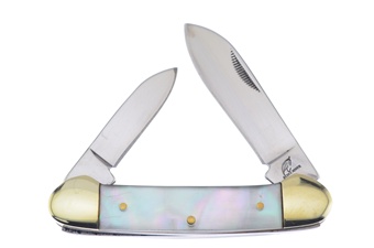 3.625" 440 Stainless Steel Sheet Mother Of Pearl Canoe