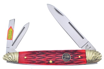 4" Red Jigged Bone Whittler