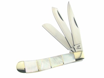 4" Mother Of Pearl 3-Blade Trapper