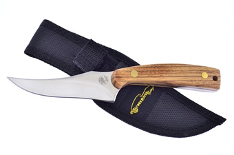 7" Zebra Wood Skinner w/Sheath