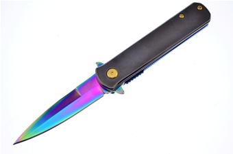4" Black Titanium Snapshot w/Rainbow Blade