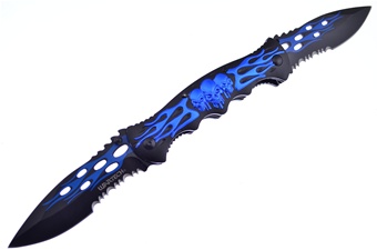 Blue Skull Aluminum Double Bladed Tactical