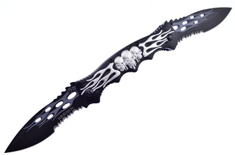 4.5" Grey Skull Double Bladed Tactical