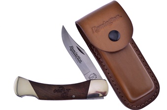 5" Remington Wood Lockback With Sheath