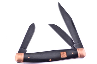 3.5" Rr Black Smoothbone Copper Bolster Stockman