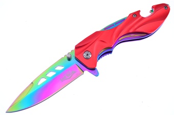 4.5" Red Aluminum Snapshot w/Rainbow Blade