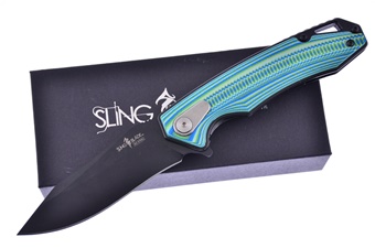 4.5" White Teal Green G10 D2 Stainless Steel Bear & Bull