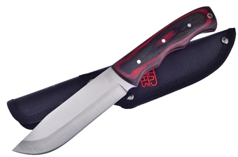 9" Black/Red Pakkawood Bowie w/Sheath