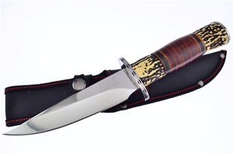 11" Stagolon/Wood Combo Hunter w/Sheath