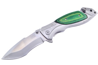 4.5" Stainless Steel/Green Pakkawood Snapshot