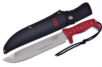14" Red & Black Pakkawood Black Nylon Sheath