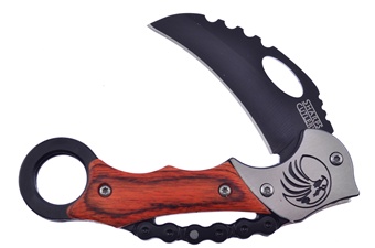 4"Closed Pakkawwood Black Stainless Steel