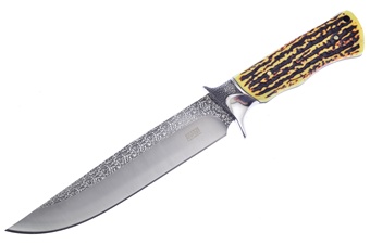 12"Overall  Imitation.Stag Satin Etch Blade