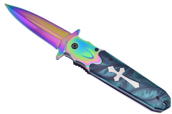 5"Green Resin Stiletto Rb Titanium Blade