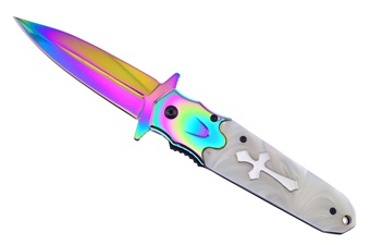 5" Cracked Ice w/Cross Inlay Stiletto