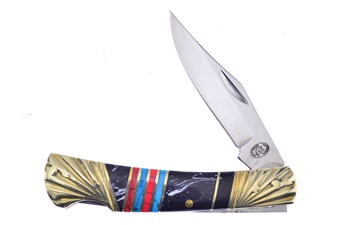 3.5" Black/Red/Blue Turquoise Barracuda