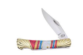 3.5"Red Turquoise/Mother Of Pearl/Blue Turquoise Barracuda