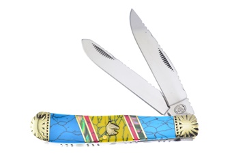 4.25" Yellow/Blue Turquoise Trapper