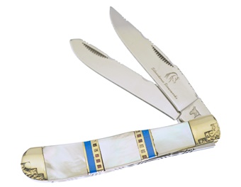 4.25" Mother Of Pearl/Turquoise Trapper