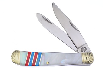 4.25"Mother Of Pearl Red Blue Turquoise Trapper
