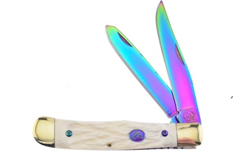 4.25"Wh Jig Bone Rainbow Titanium.Blade