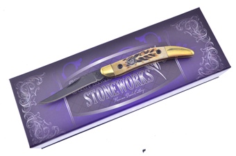 3" Wh Jig Bone Black Titanium.Blade