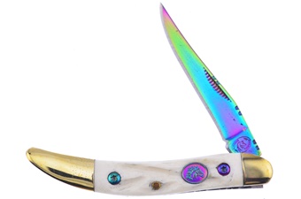 3" Wh Jig Bone Rainbow Titanium Blade
