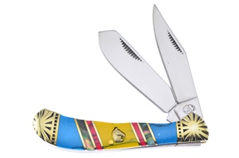 3.75" Yellow/Blue Turquoise Saddlehorn