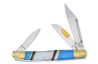 4" Blue/Black Turquoise/Mother Of Pearl Wrangler