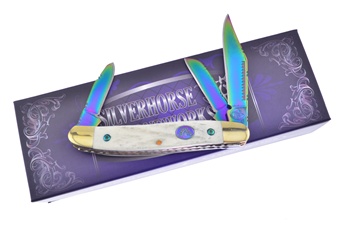 4" Wh Jig Bone Rainbow Titanium. Blade