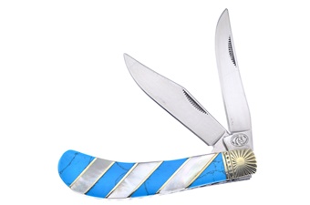 3.5" Mother Of Pearl/Turquoise Saddlehorn