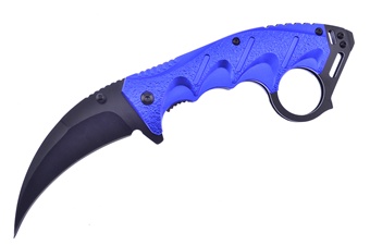 Blue Handle Folding Knife w/ Clip