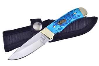 6" Pacific Blue Jigged Bone w/Sheath