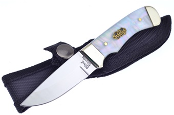 6" Salt Water Mother Of Pearl Coon Hunter w/Sheath