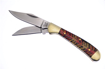 3.25" Steel Warrior Resin Tree Art Locking Copperhead