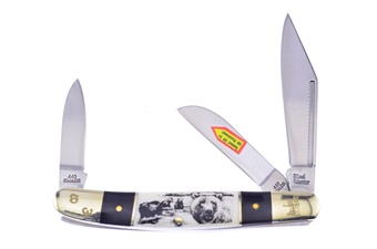 4" Bear Etch Cape Buffalo Horn/Smoothbone Wrangler