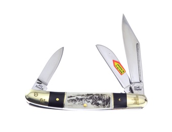 4" Wolf Etch Cape Buffalo Horn/Smoothbone Wrangler