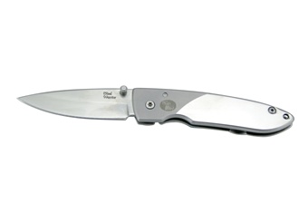 3.5" Silver Stainless Steel Tactical Folder  Assisted