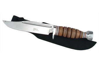 12" Leather Bowie w/Sheath