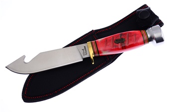 9" Red Bone Guthook w/Sheath