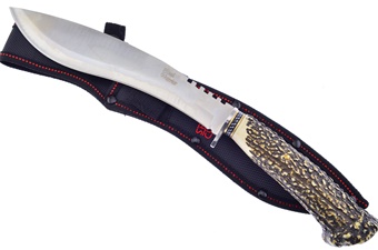 14.25" Stag Bone Resin w/Sheath