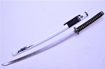 41" White/Black Carbon Steel Katana w/Bag