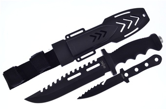 12" Black Camp Knife