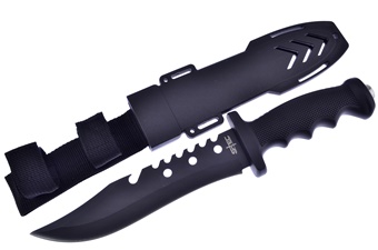 12" Black Composite Bowie w/Sheath