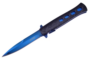 5" Black Composite Stiletto w/Blue Blade