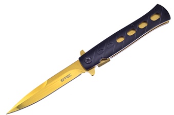 5" Black Composite Stiletto w/Gold Blade