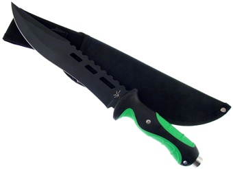12" Composite Green/Black Bowie w/Sheath