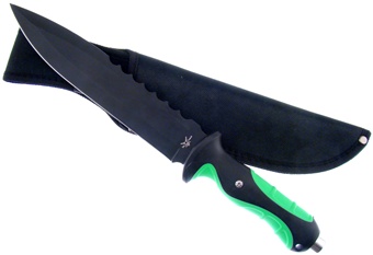 12" Green/Black Composite Bowie w/Sheath