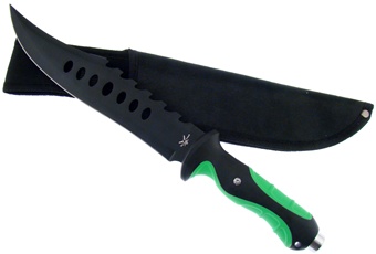 12" Composite Green/Black Bowie w/Sheath